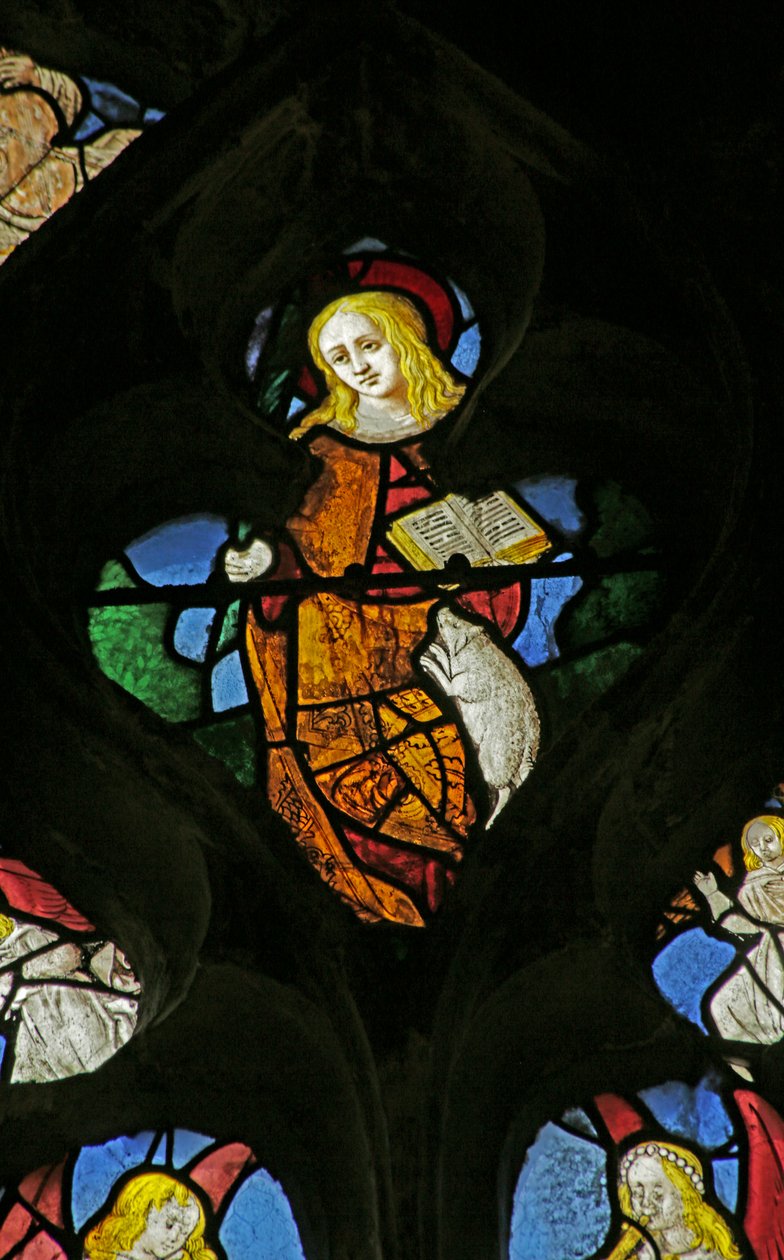 Vindue med den hellige Agnes, 1505-10 af French School