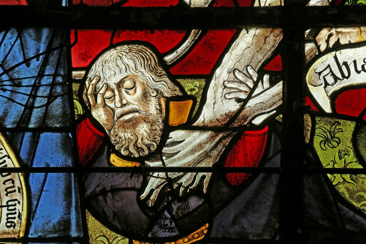 Vindue, der viser Jesses træ: Jesse sover, 1500-1900-tallet af French School