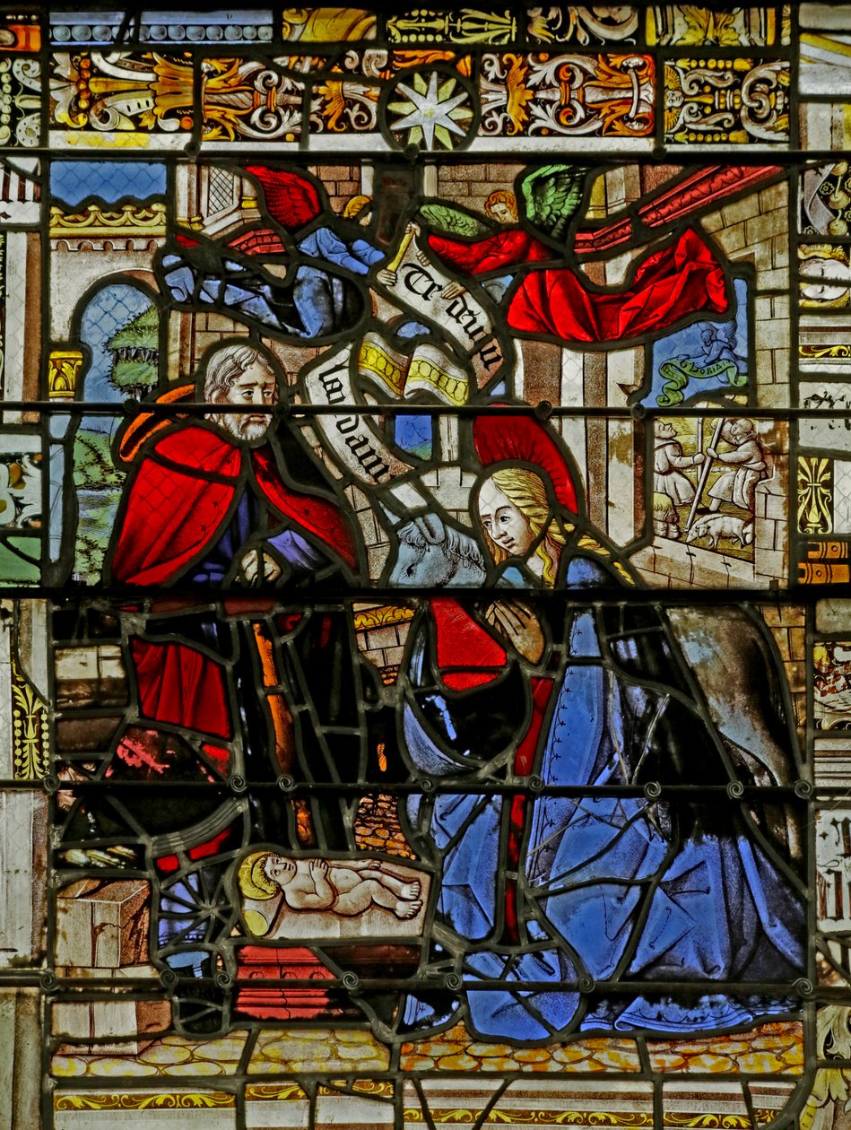 Vindue, der forestiller fødselaren af French School