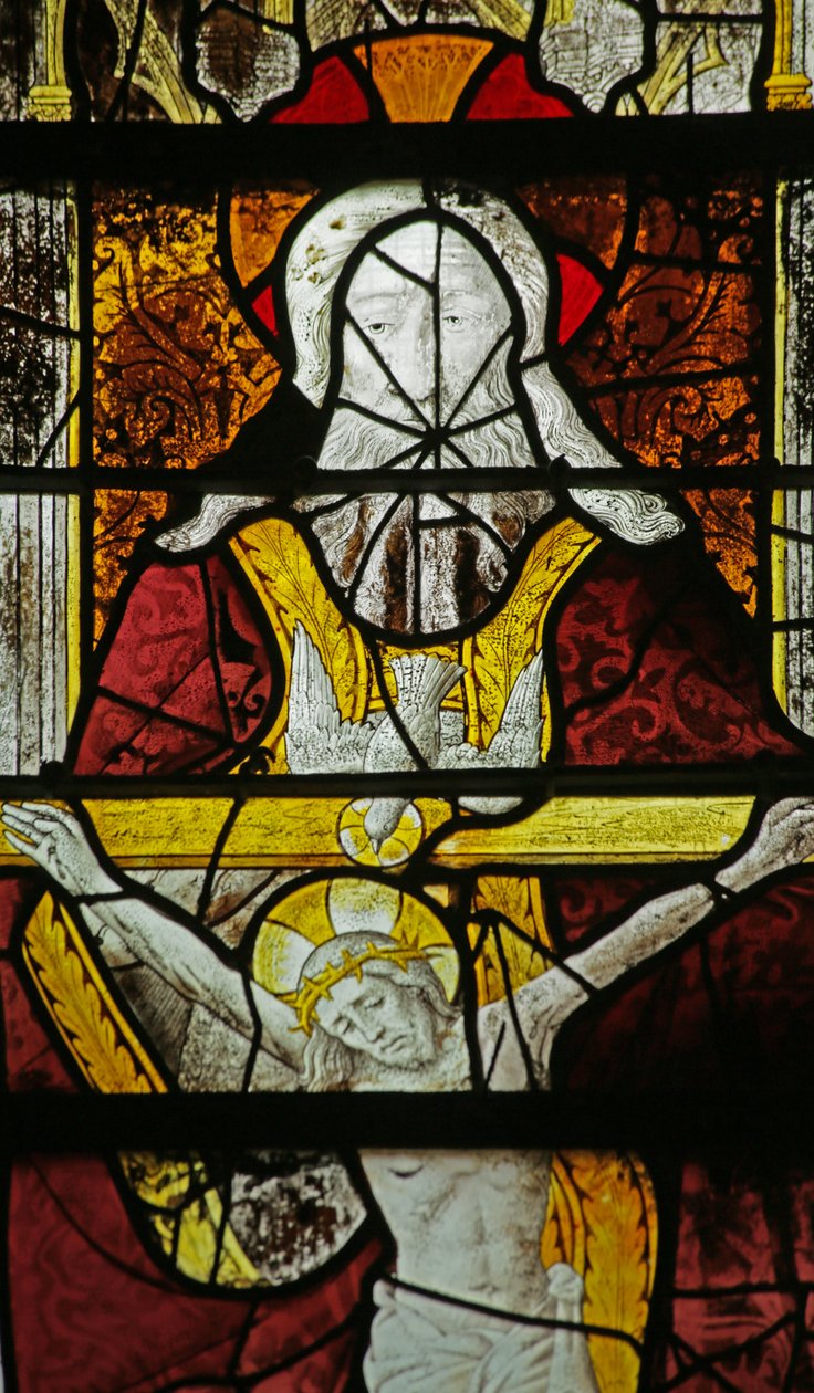 Vindue, der viser Treenigheden (farvet glas) af French School