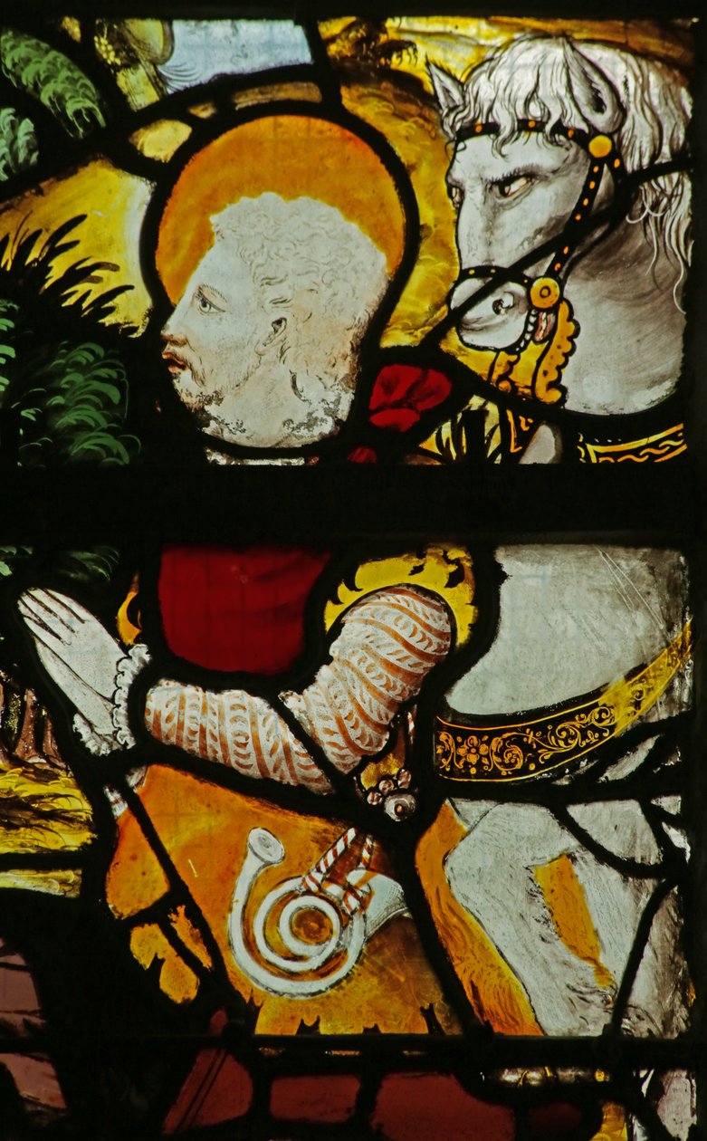 Vindue, der viser synet af St Eustache, detalje fra 2921629 af French School