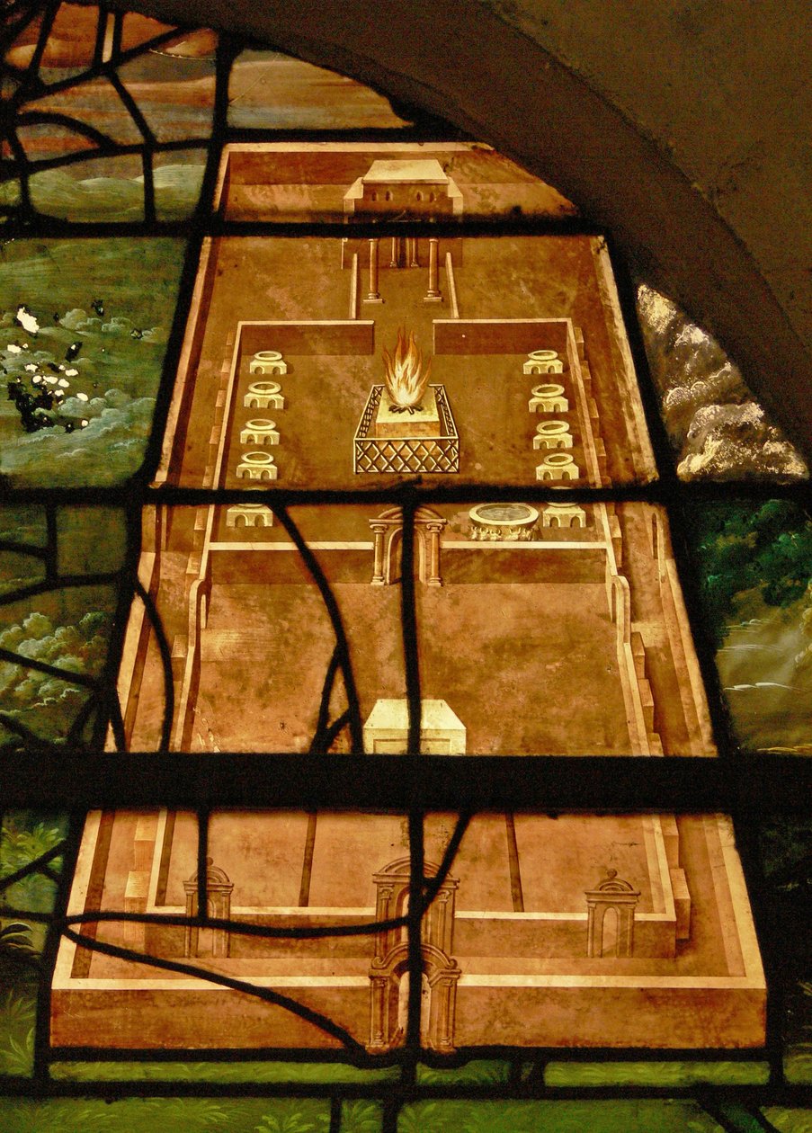 Vindue i Charnier (w.7), der forestiller templet af French School