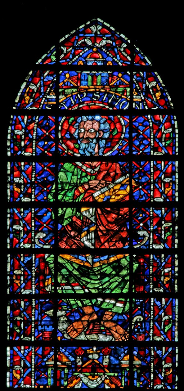 Vindue w106 forestillende St Simon af French School