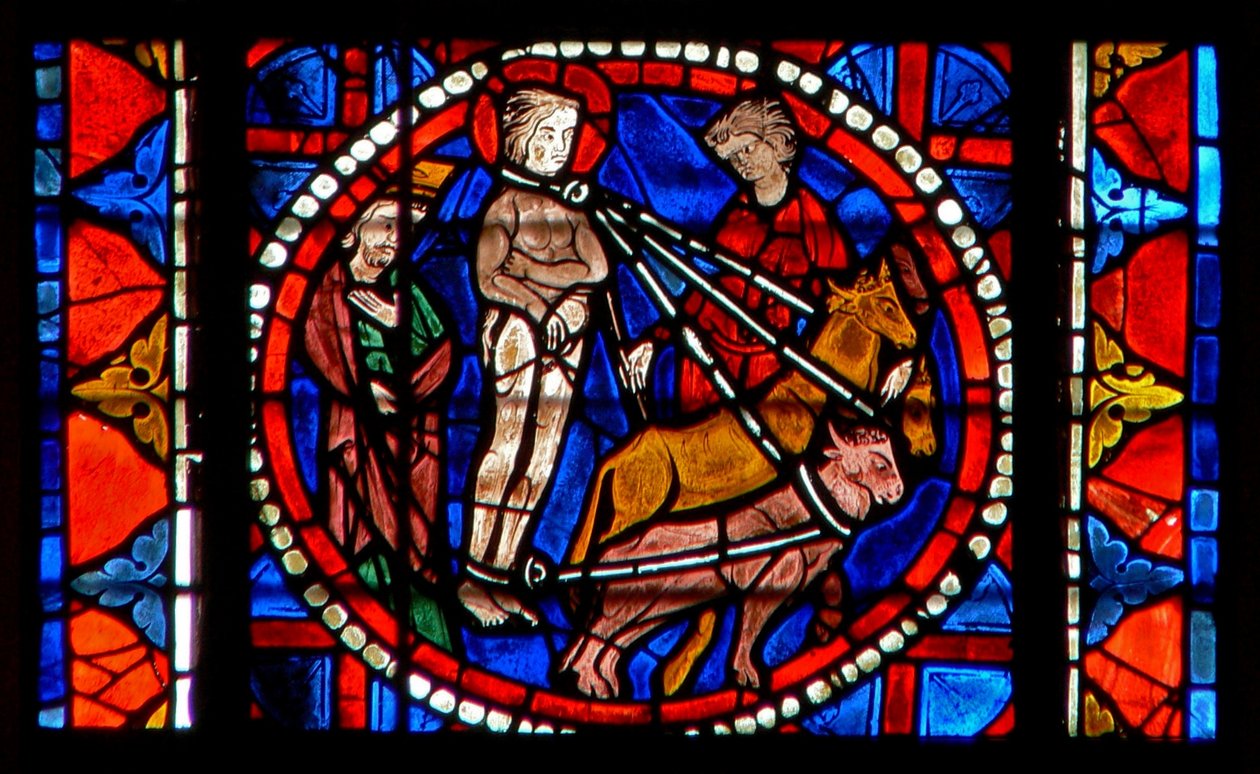 Vindue w109, der viser St. Lucys martyrdød af French School
