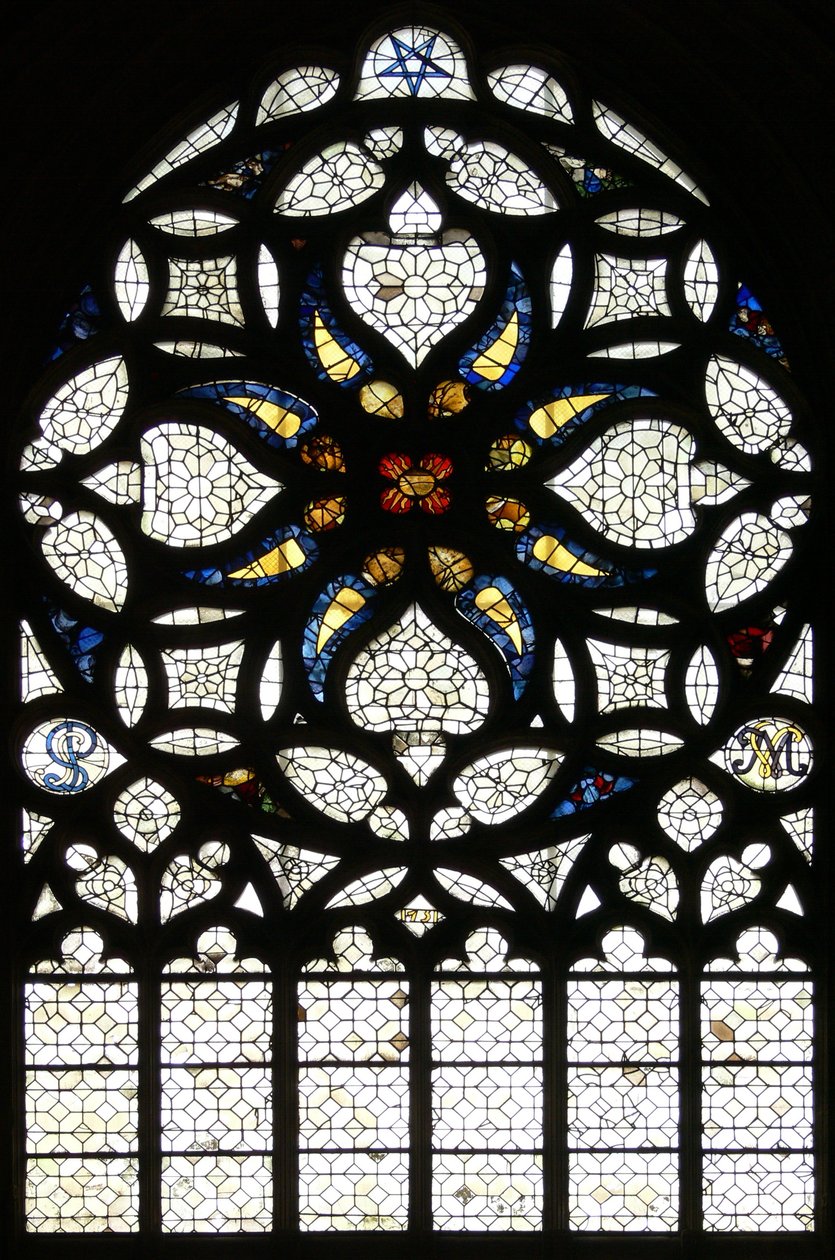 Vindue w115, nordrosevinduet (rosavindue - indvendigt) af French School