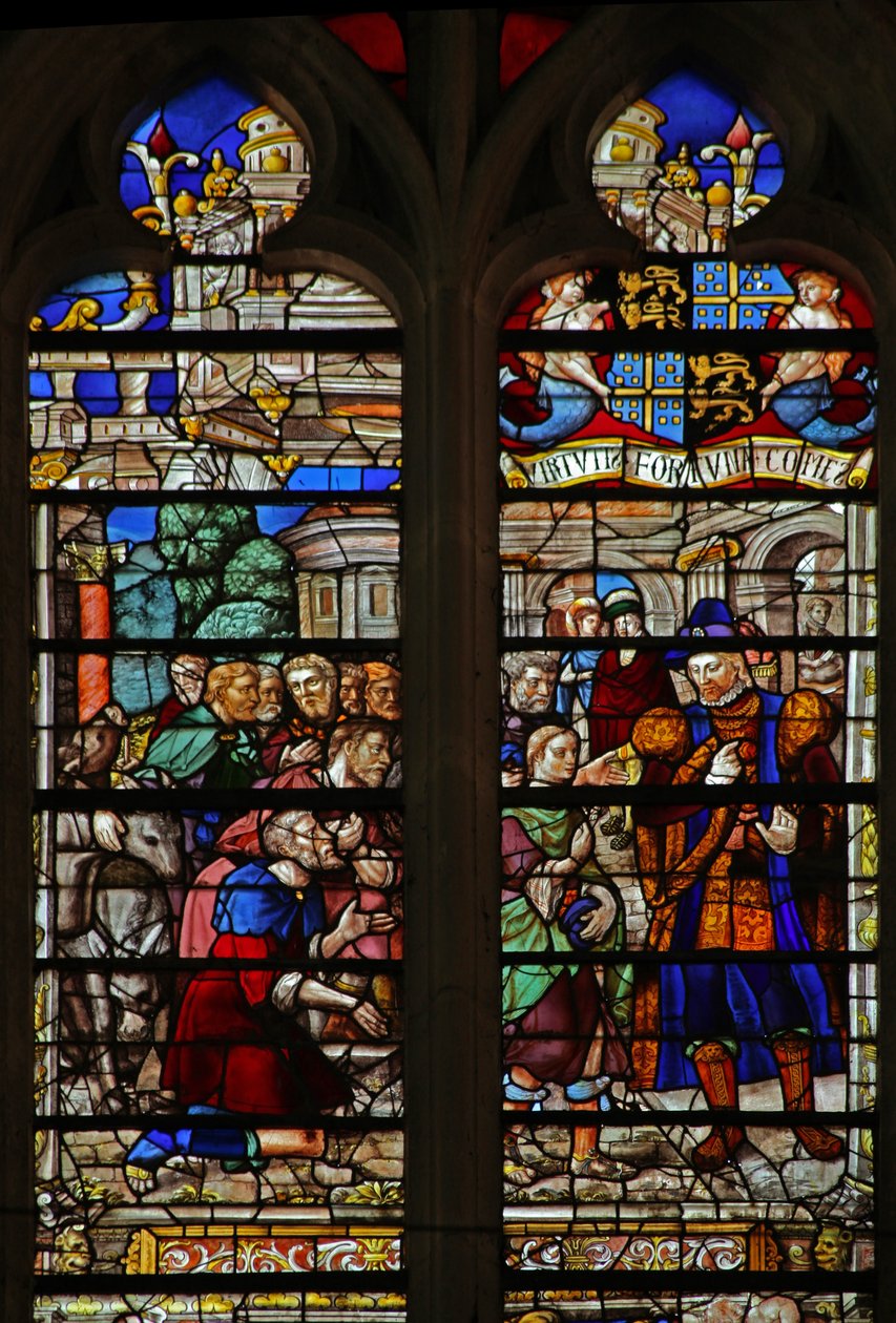 Vindue w119, der forestiller Joseph, genkender sine brødre af French School