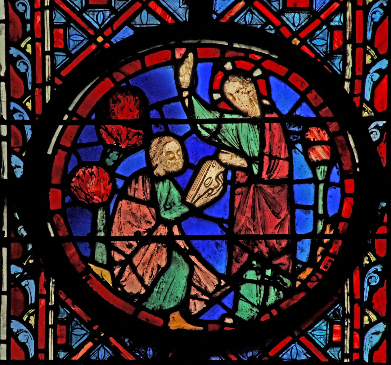 Vindue w11 Gud giver bogen til Jeremias Jer I 17 af French School