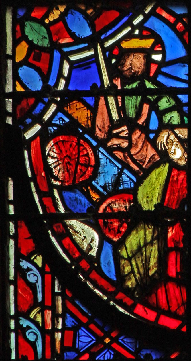 Vindue w11 Gud i en vogn griber Judas datter Lam I 12-14 af French School