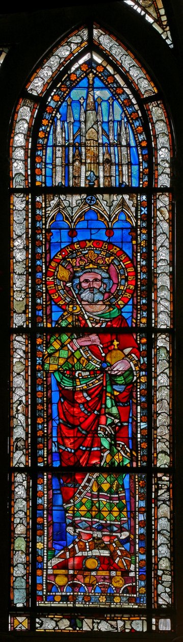 Vindue w11 forestillende kejser Henry de Bamberg af French School