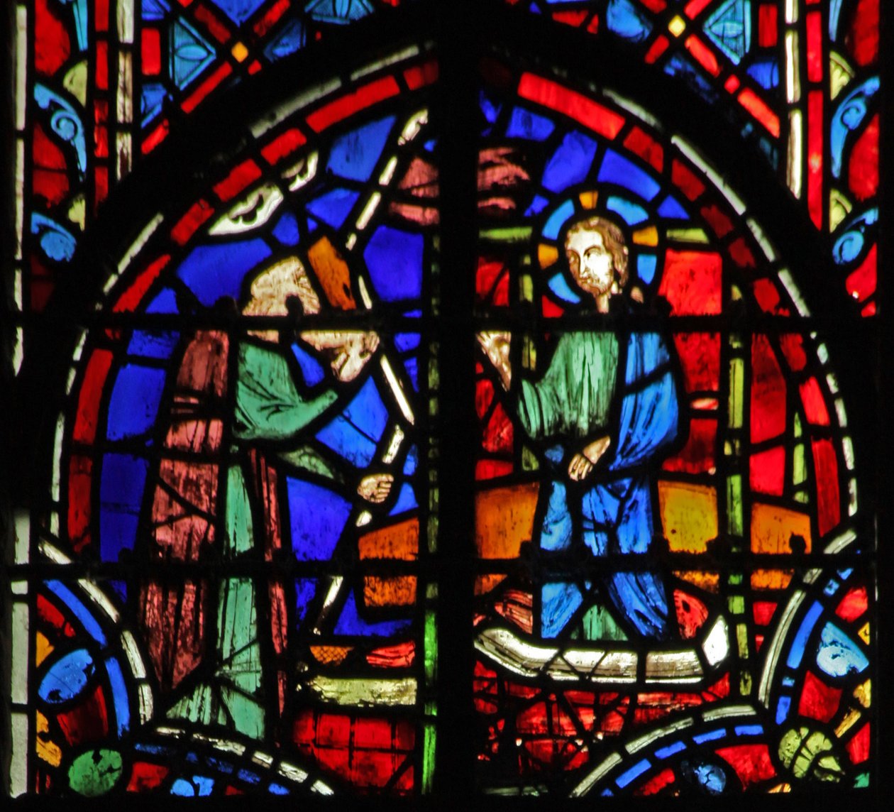 Window w11 Judas datter drikker Guds vredes vin. Lam I 15 af French School