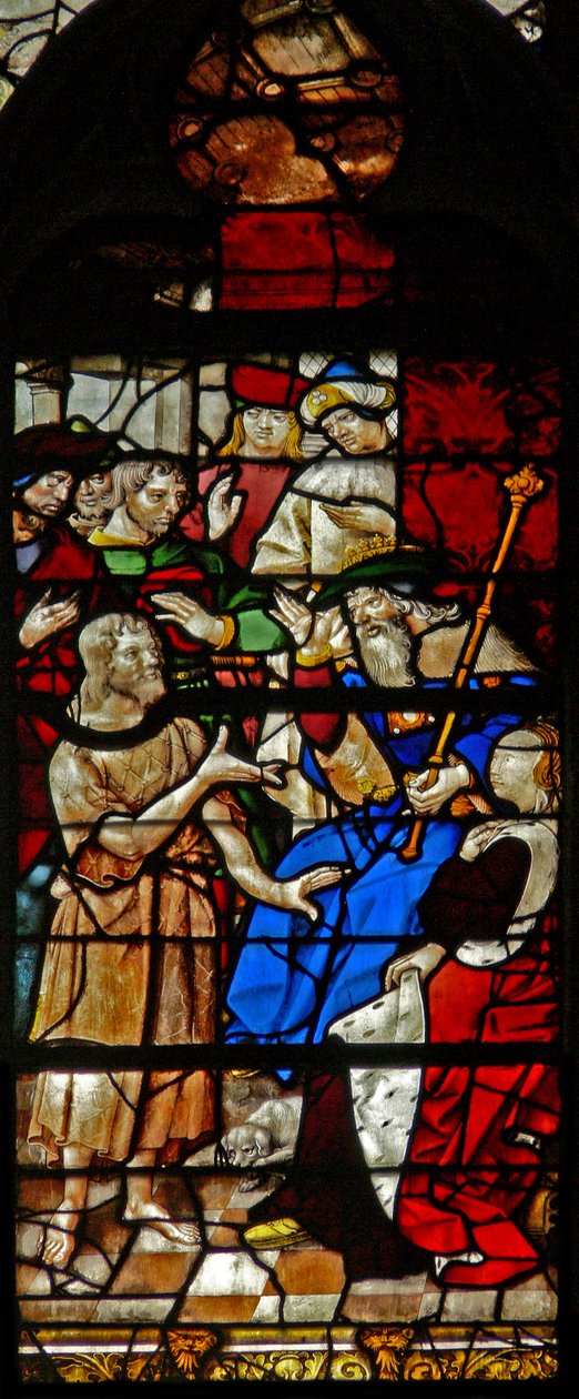 Vindue w121 forestillende Johannes Døberen før Herodes af French School