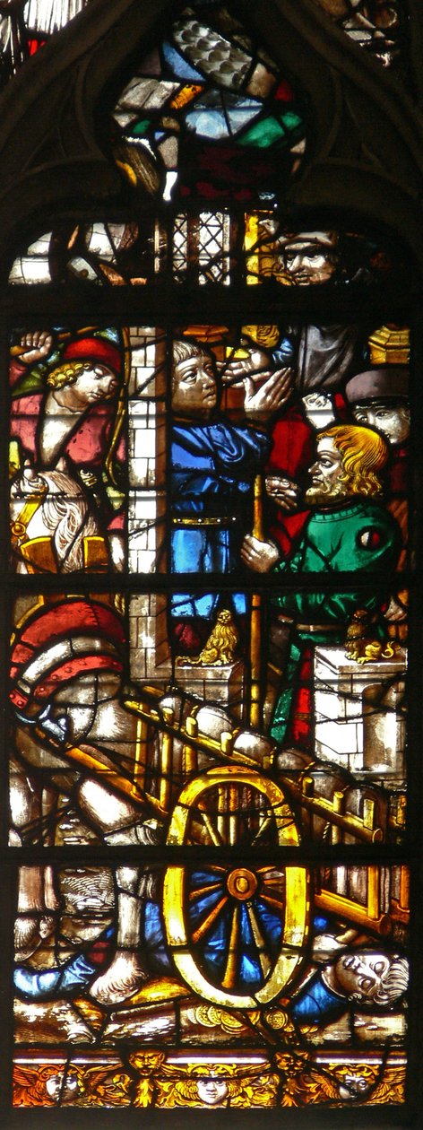Vindue w126, der viser en scene fra St Nicholas liv af French School