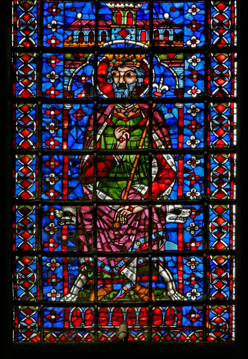 Vindue w127 (nederste figur) forestillende en konge af French School