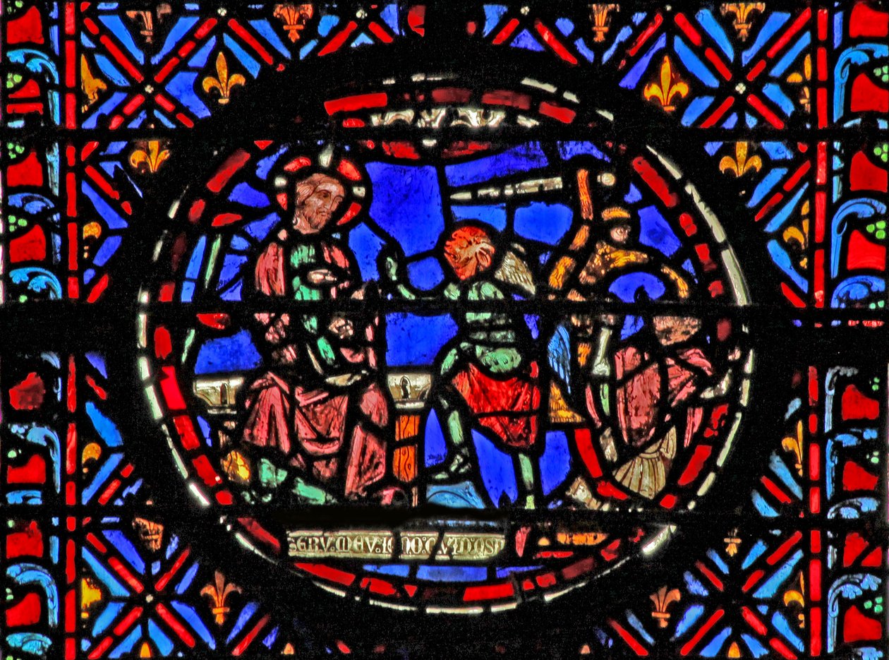 Vindue w12 Gud tillader Satan at friste Job Job I 7-12 af French School