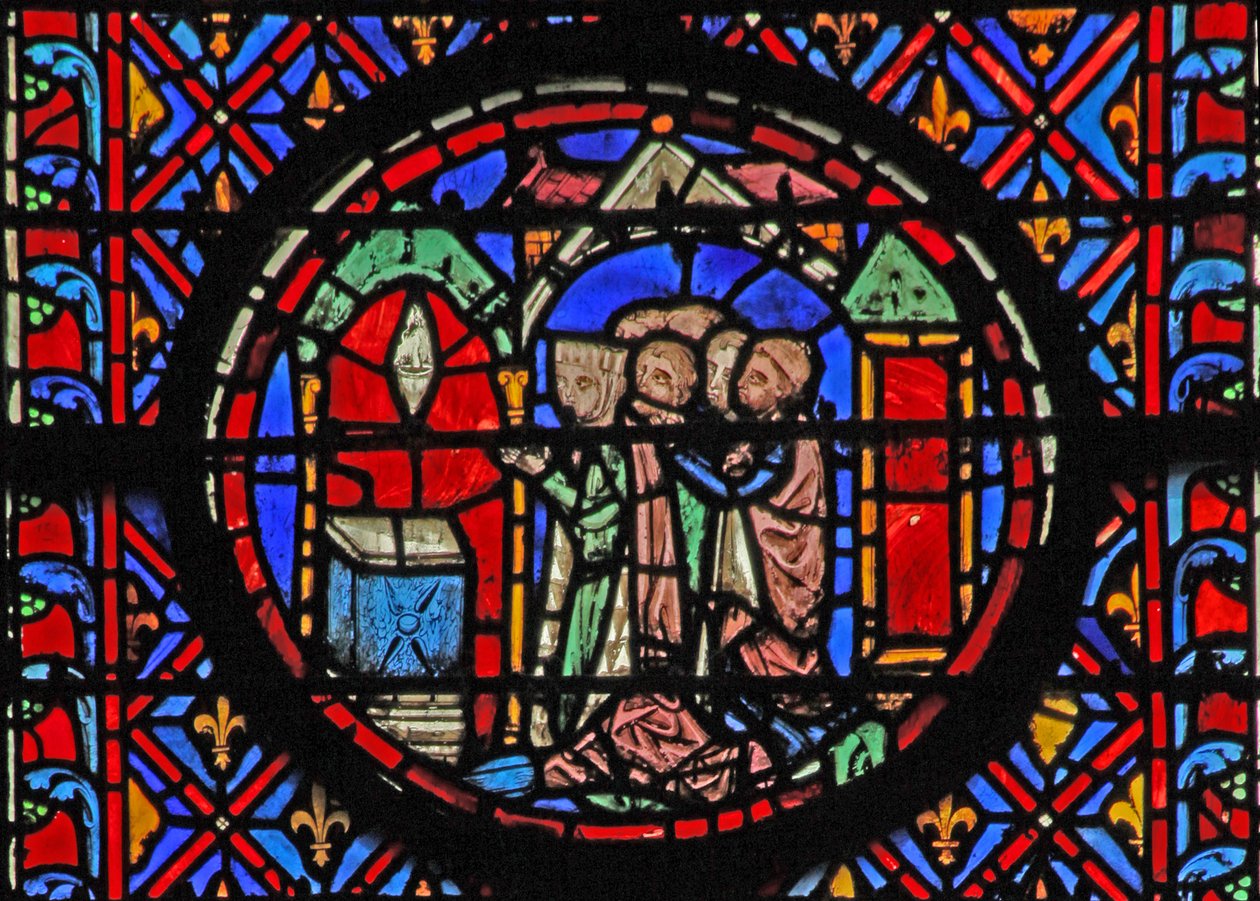 Vindue w12 Judith indvier til Gud en anathema for Holofernes Judith XVI 23 af French School