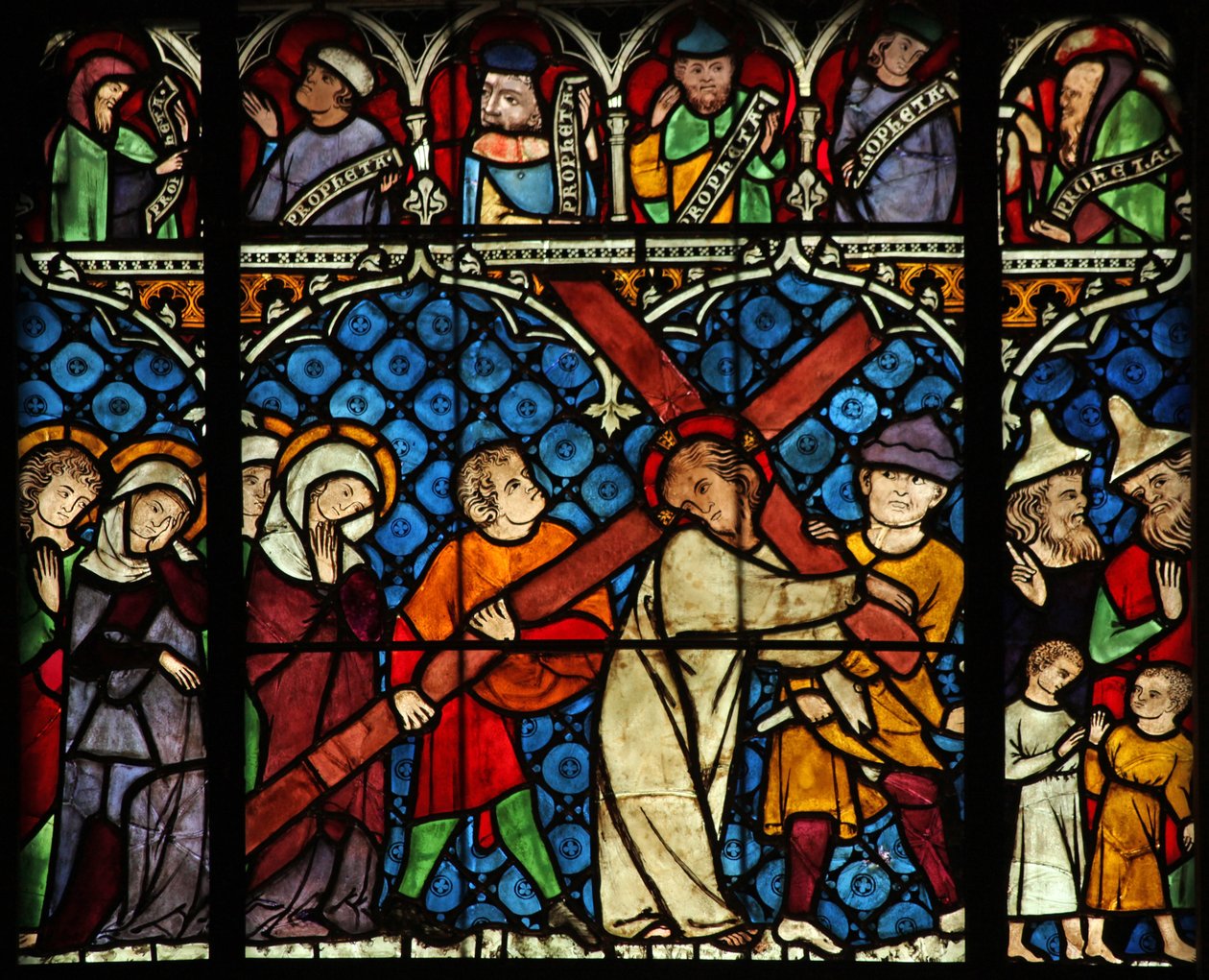 Vindue w12, der viser Via Crucis af French School