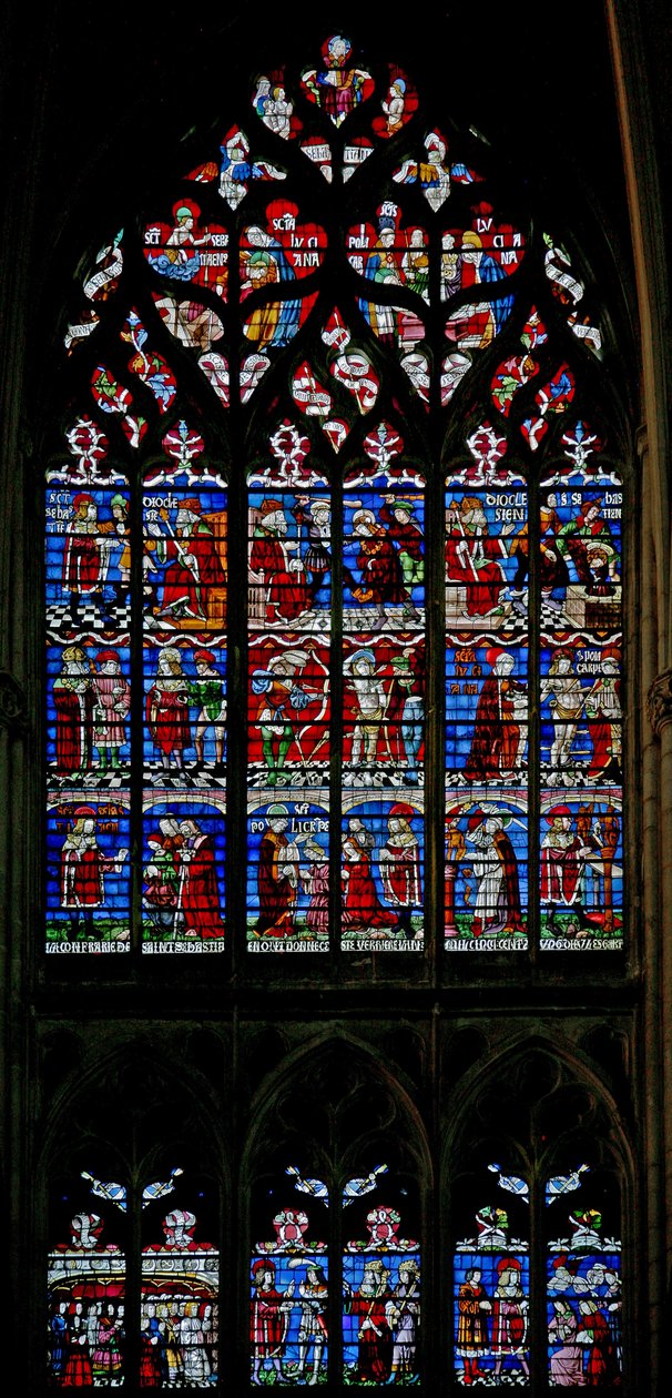 Vindue w133, der viser St. Sebastian-vinduet af French School