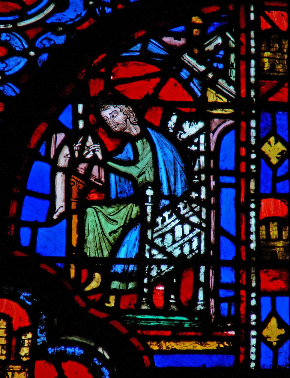 Vindue w13 Haman giver ordrer Esth III 12 af French School