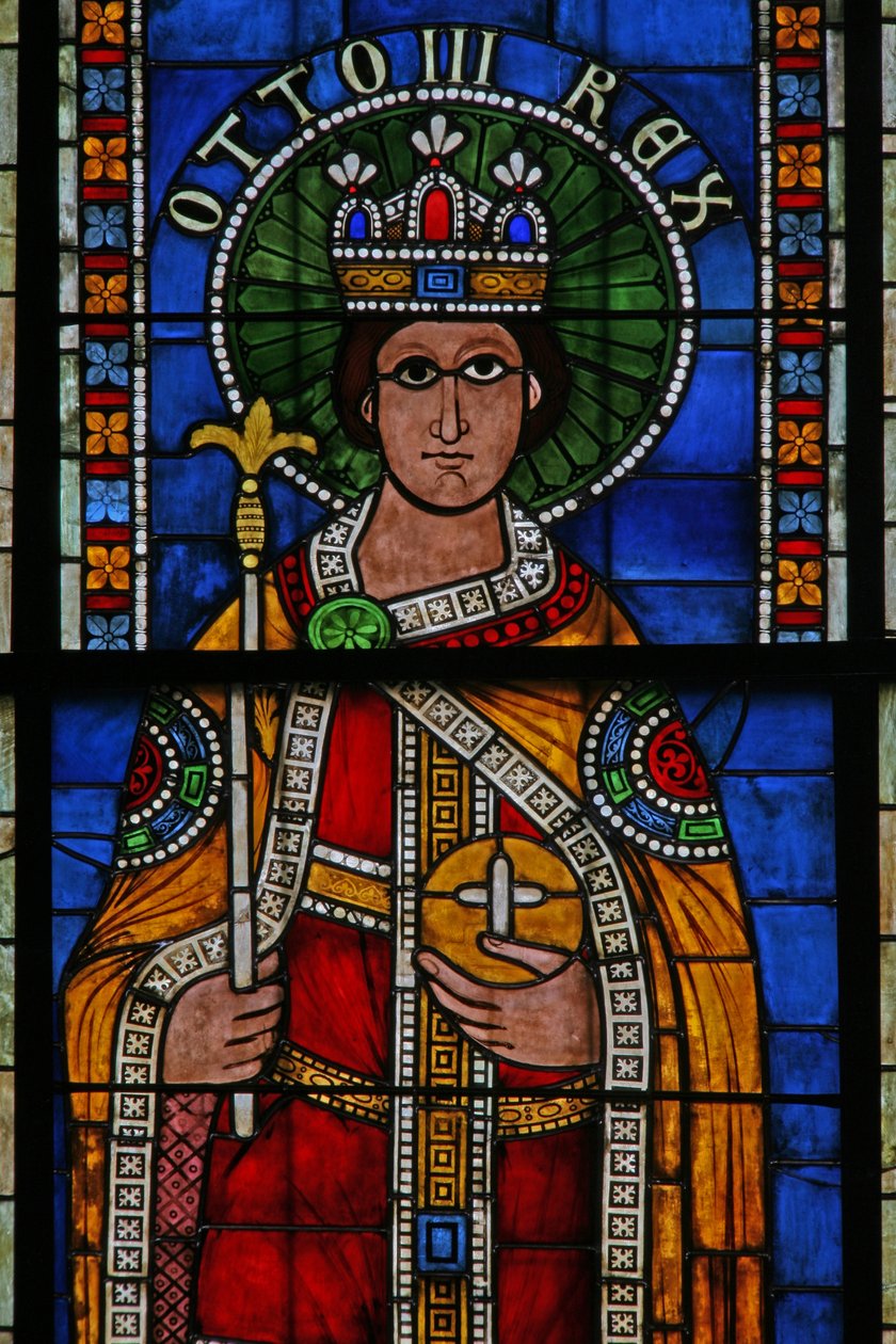 Vindue w13 forestillende kejser Otto III af French School