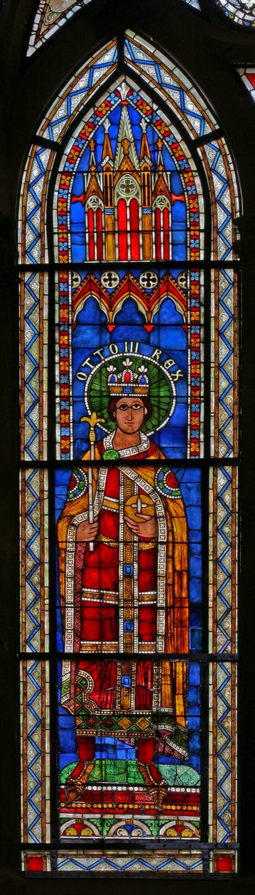Vindue w13 forestillende kejser Otto III af French School