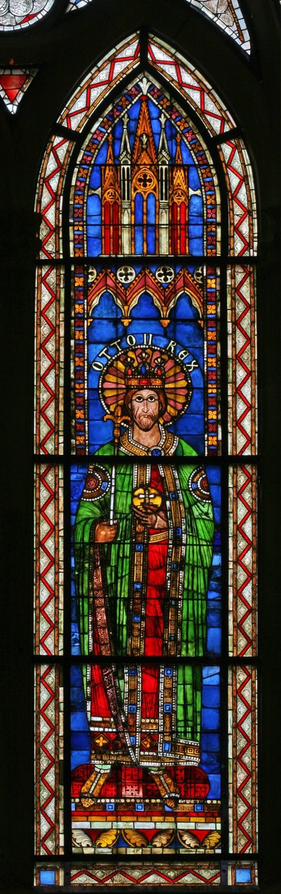 Vindue w13 forestillende kejser Otto II af French School