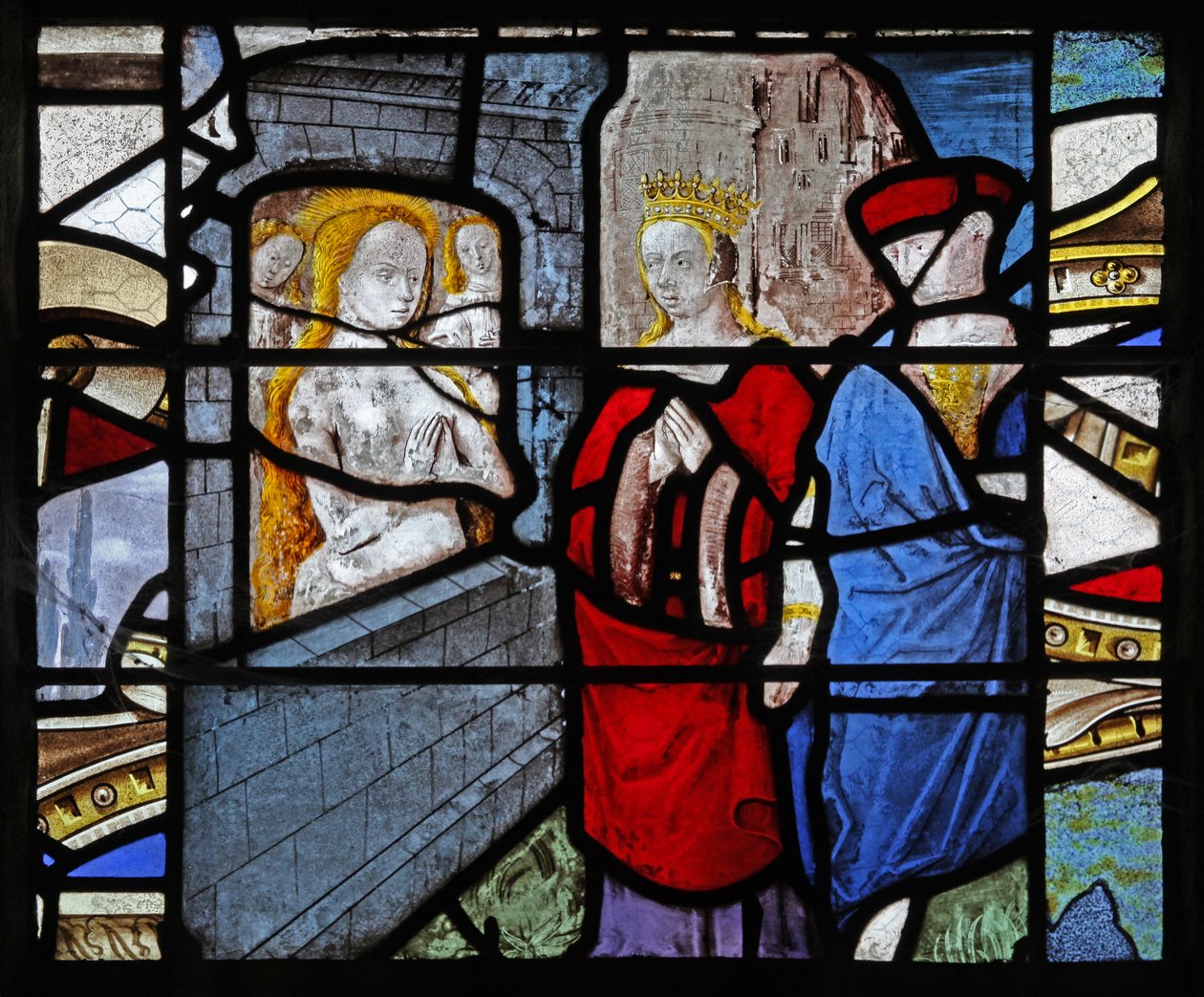 Vindue w15 forestillende St. Catherine og kejsernes hustru af French School