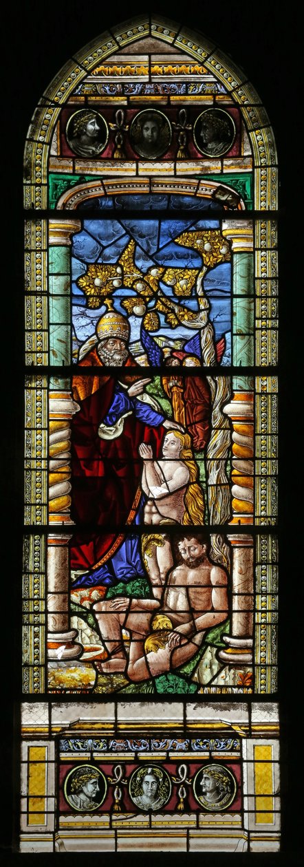 Vindue w15, der viser Evas skabelse (moderne) af French School
