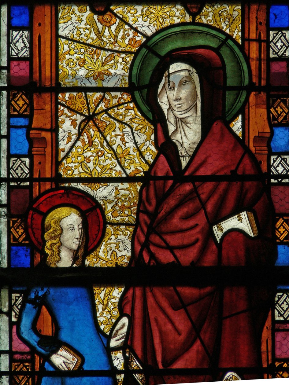 Vindue w17 forestillende Sankt Anne og Jomfru Maria af French School