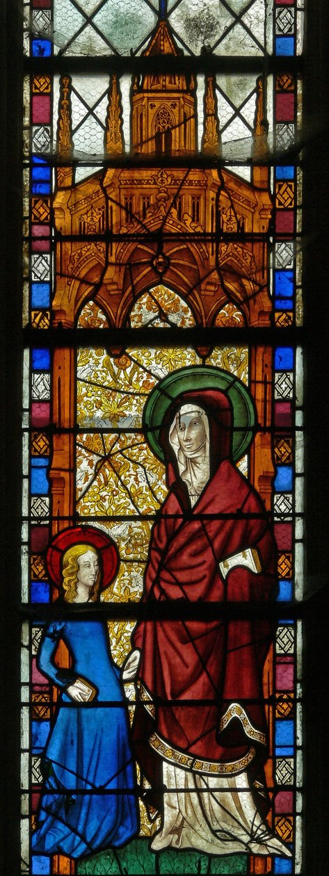 Vindue w17 forestillende Sankt Anne og Jomfru Maria af French School