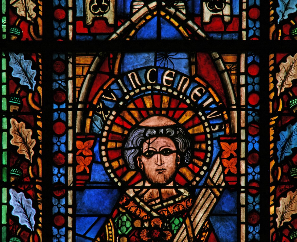 Vindue w201 forestillende St. Vincent af French School