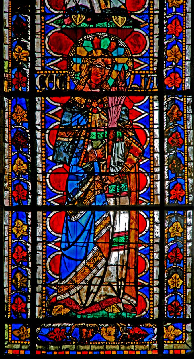 Vindue w202 forestillende Sankt Cecilia af French School