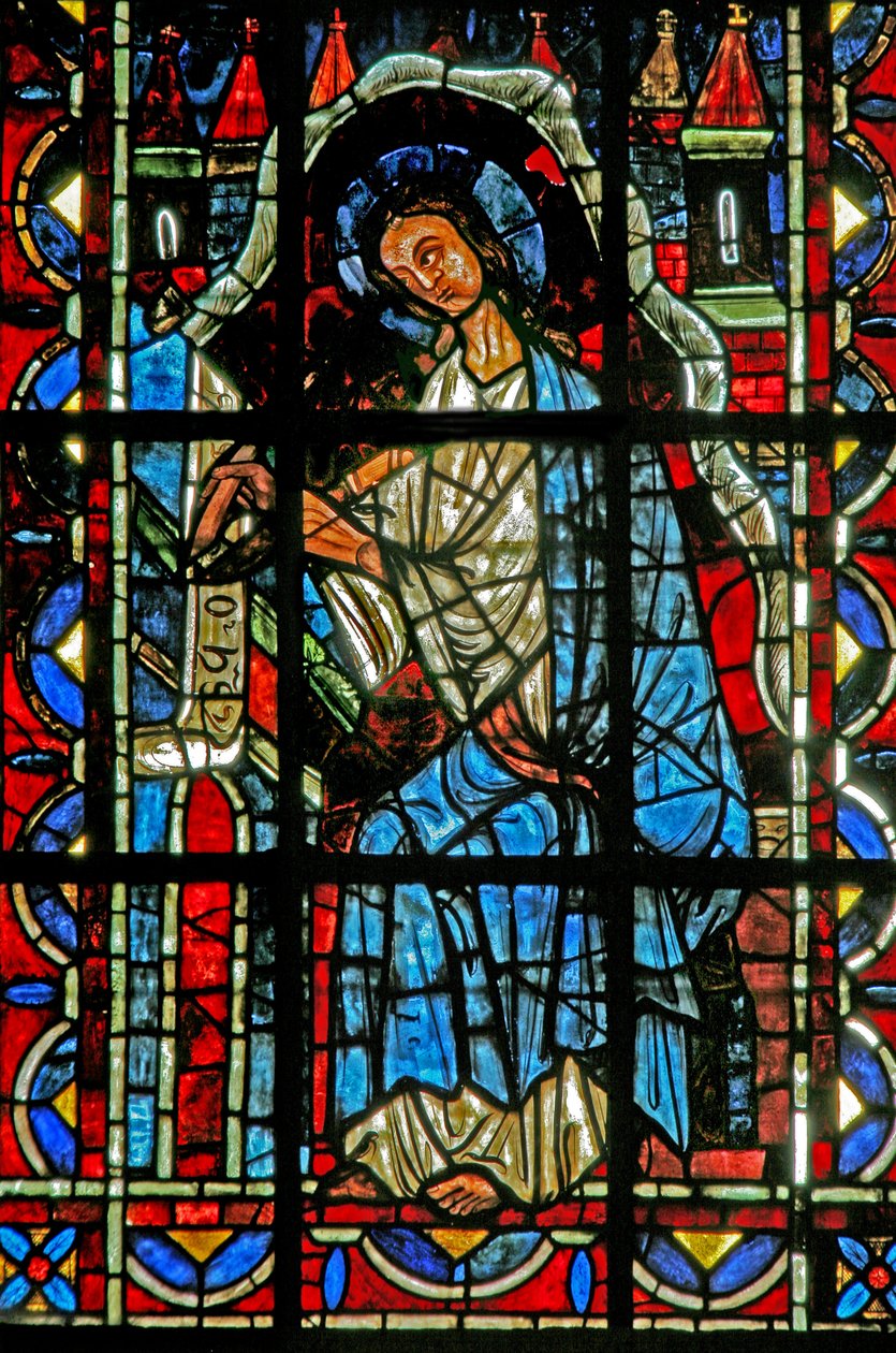 Vindue w202, der viser Johannes, der skriver evangeliet af French School