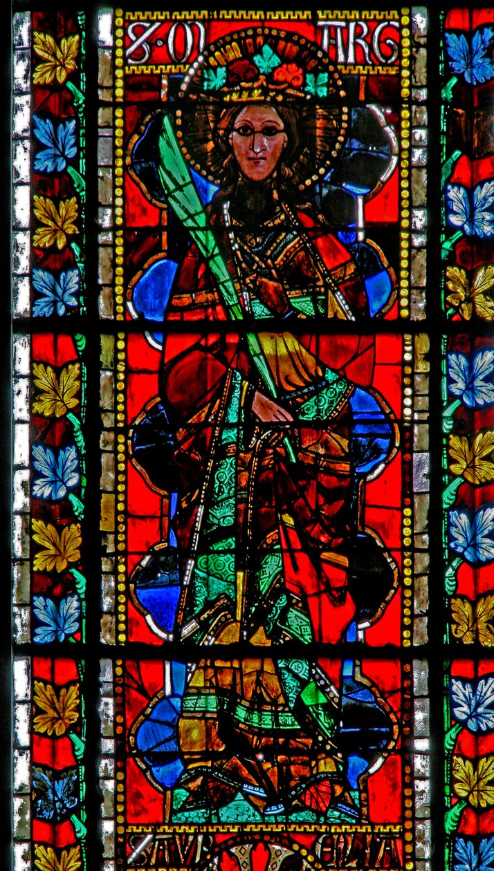 Vindue w202 forestillende St. Margaret af French School
