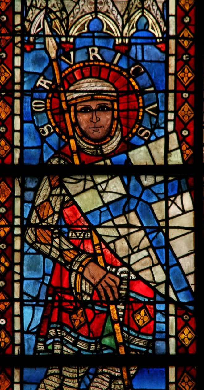 Vindue w203 forestillende St Maurice af French School
