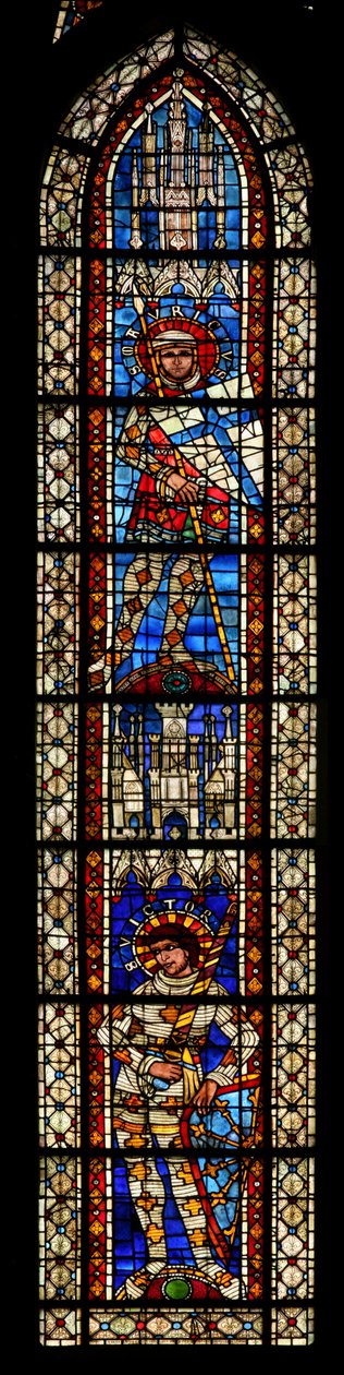Vindue w203 forestillende St. Maurice og St. Victor (farvet glas) af French School