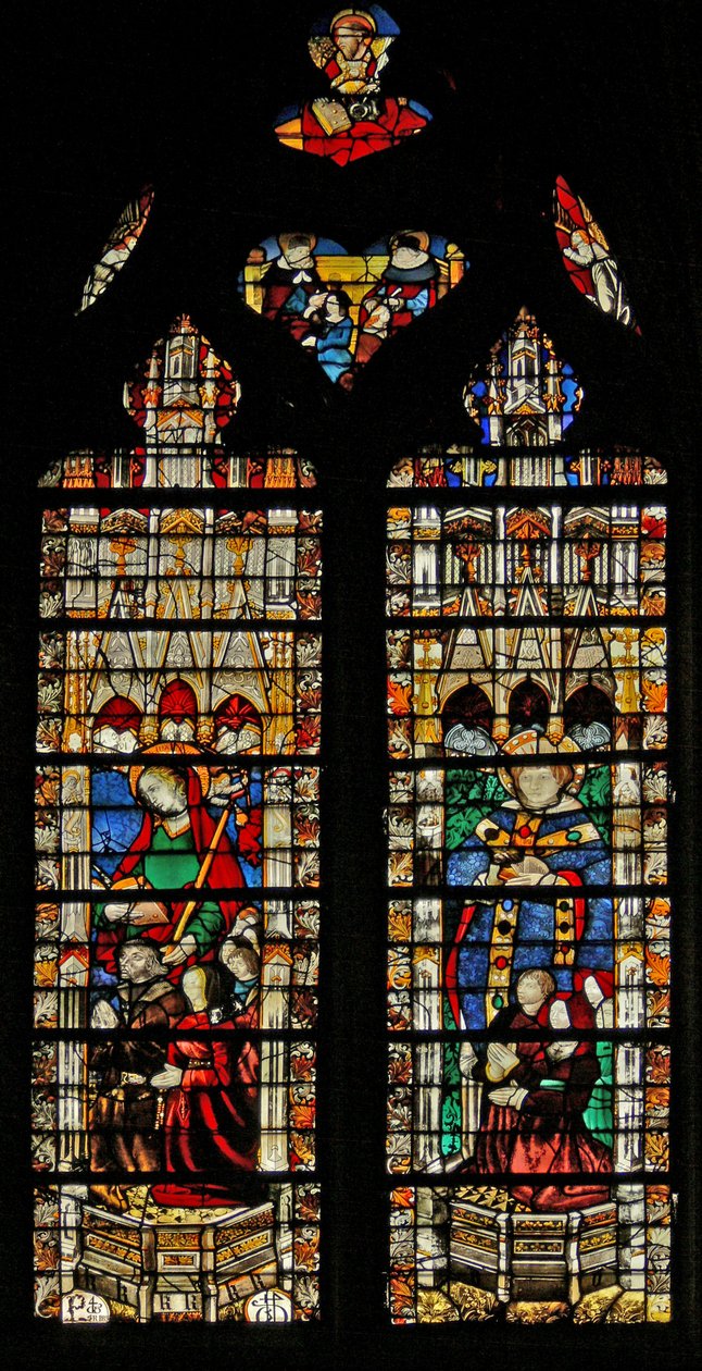 Vindue w204 forestillende St. Genevieve af French School