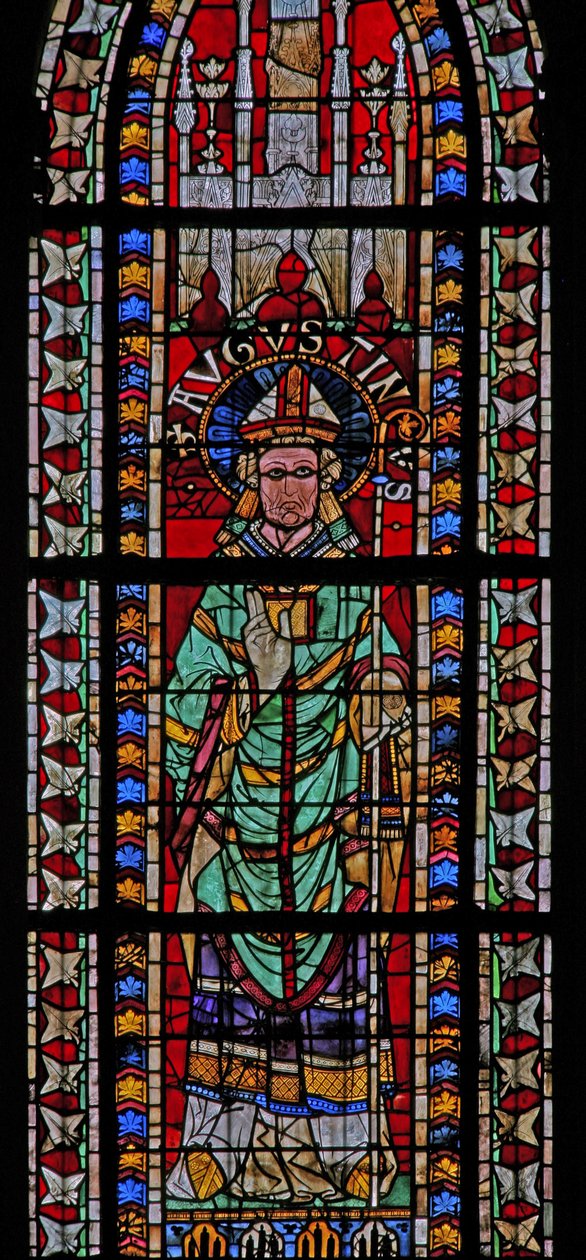 Vindue w207 forestillende St. Augustine af French School