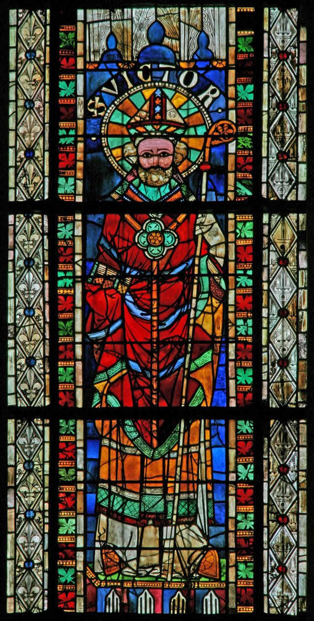 Vindue w207 forestillende St Victor af French School