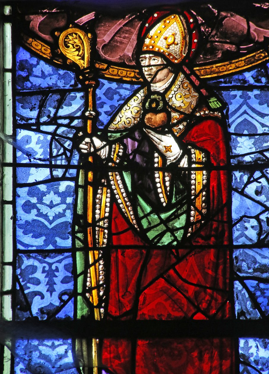 Vindue w20 viser St. Augustine med et flammende hjerte af French School