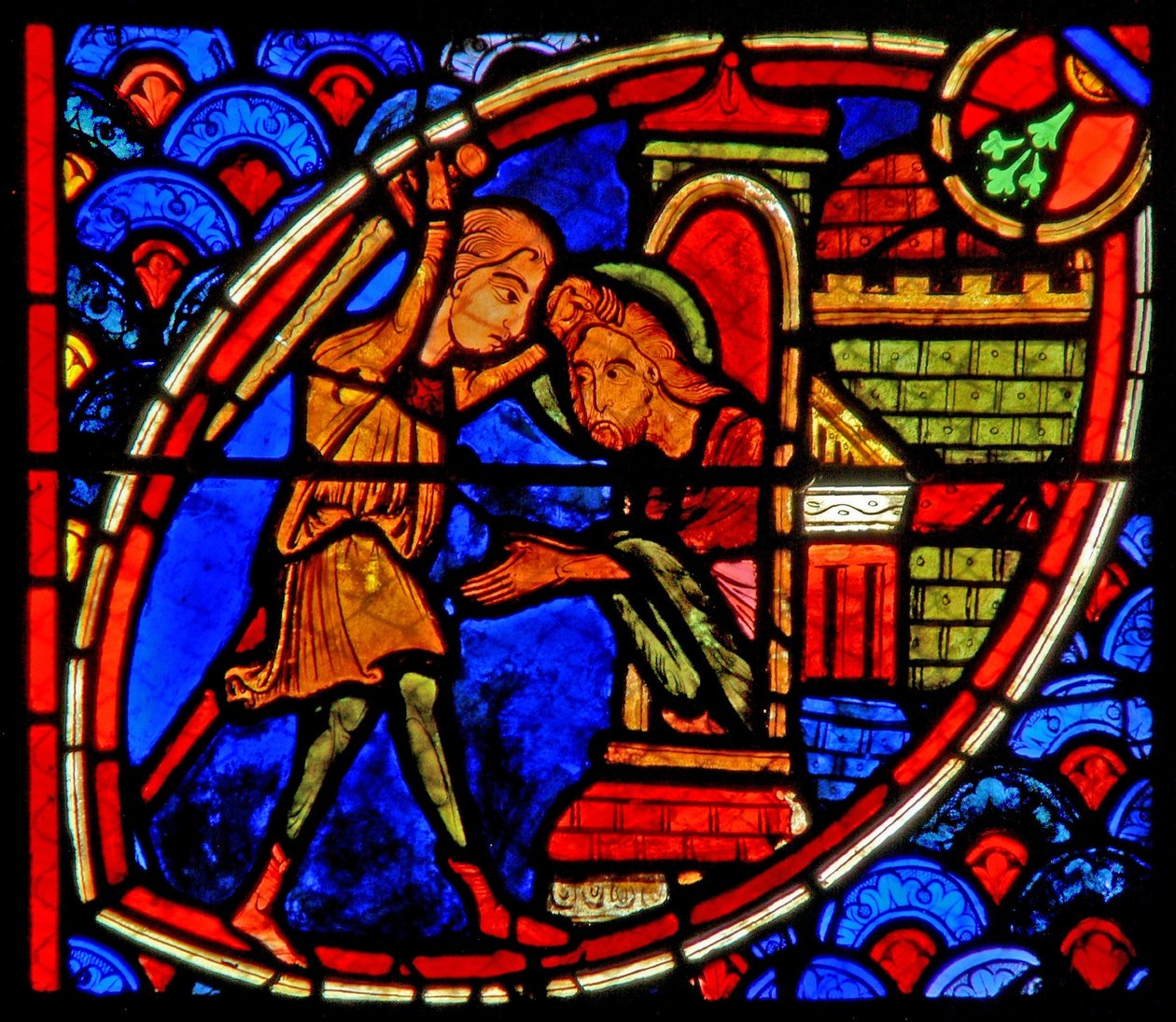 Vindue w20, der viser Johannes Døberens død af French School