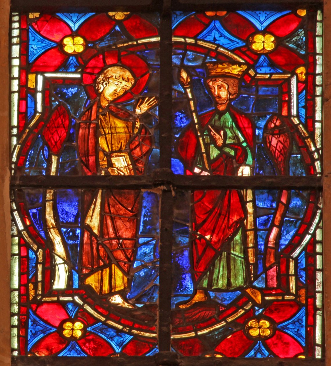 Vindue w212 forestillende Johannes Døberen før Herodes af French School