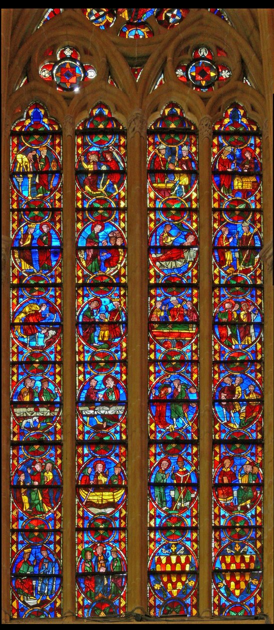 Vindue w213, der viser vinduet St. Thomas og St. Stephen af French School