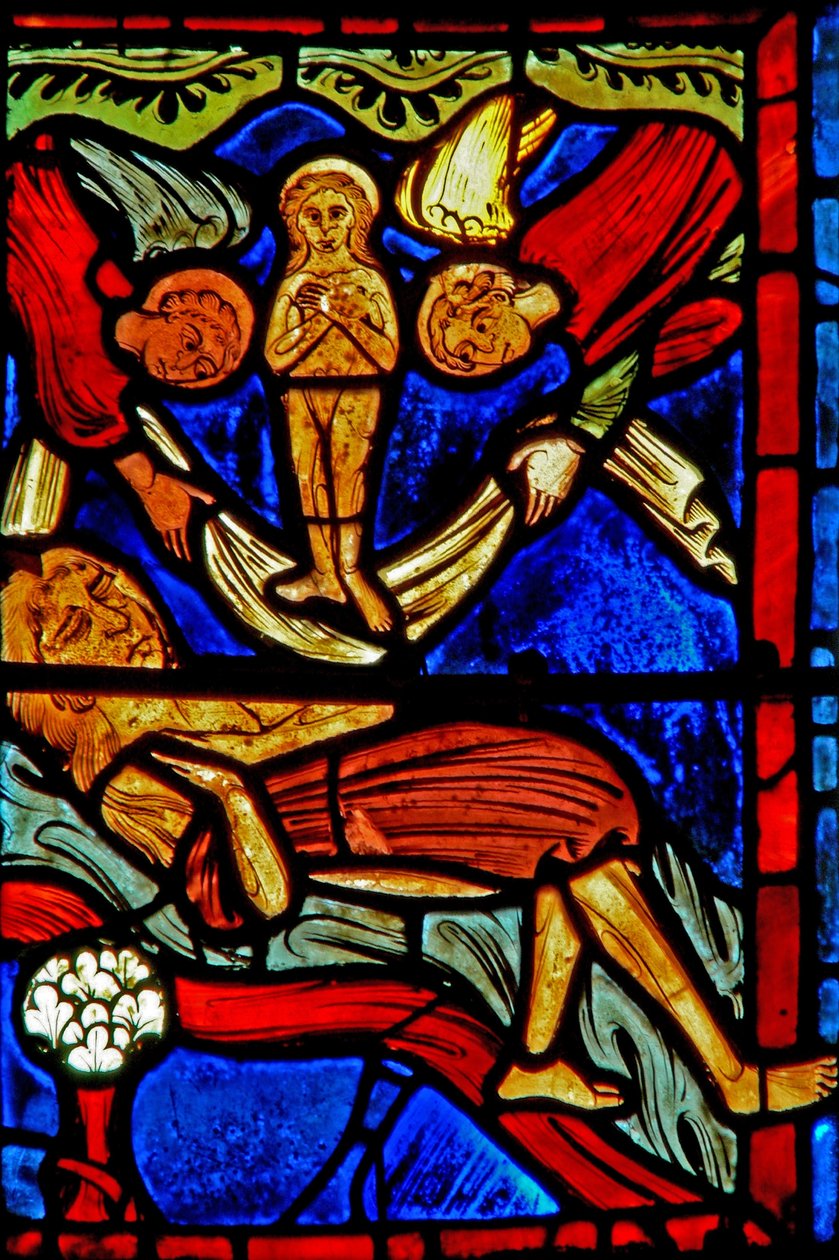 Vindue w21, der viser St. Mary den egyptiske død af French School