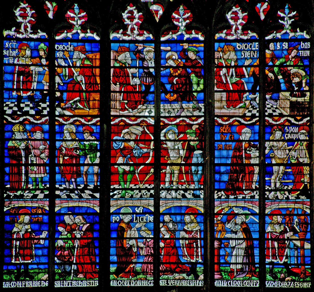 Vindue w233, der viser vinduet St. Sebastian af French School