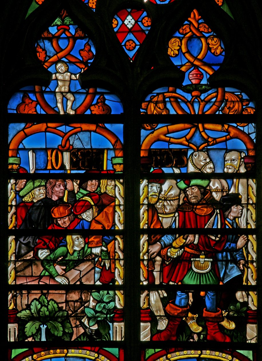 Vinduet w234, der forestiller Joseph, er trukket ud af gruben af French School