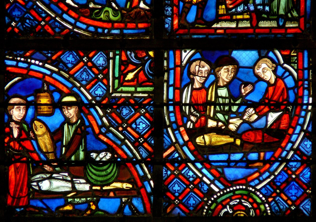 Vindue w23, der viser donorer - fiskehandlerne af French School