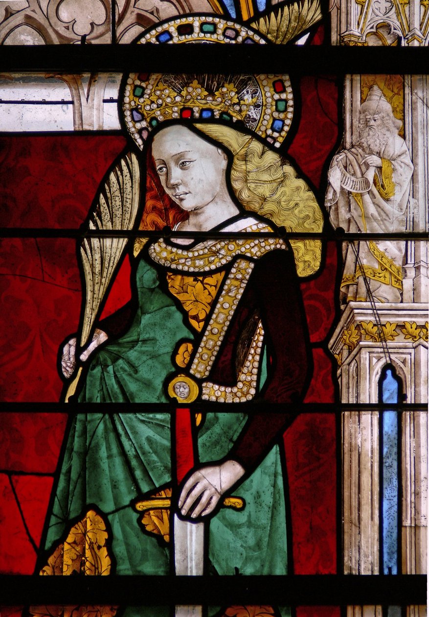 Vindue w25 forestillende St. Catherine af French School
