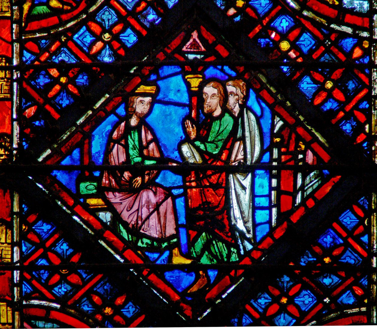 Vindue w2 Moses og Aron før farao Ex V 1 af French School