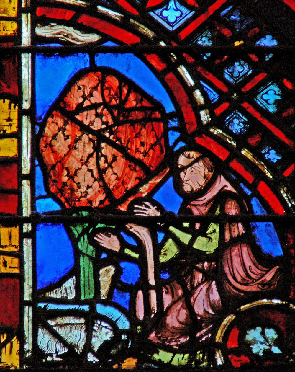 Vindue w2 Moses som hyrde Ex III 1 af French School