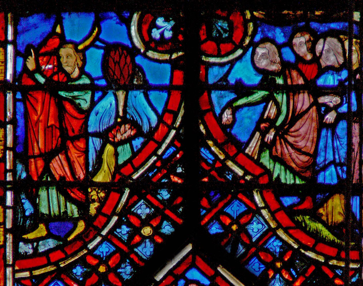 Vindue w2 Moses skjuler sit ansigt; og folket ofrede deres kapper. Ex XXXIV 33-35 af French School